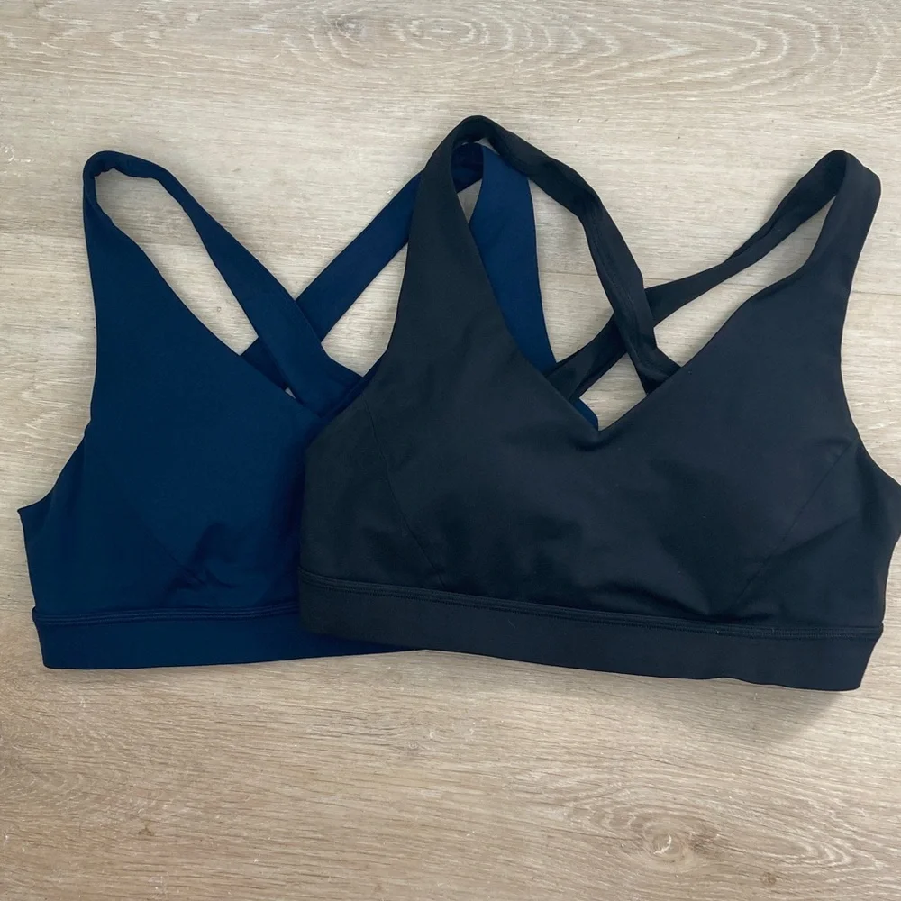 Women's Black and Blue Sports Bras - Picture 2 of 6